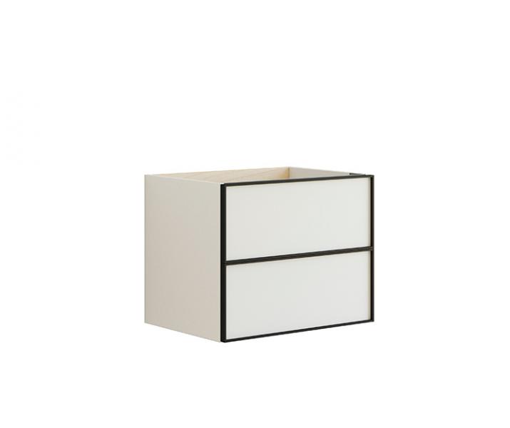 Dansani Luna vaskeskab 60x48 m/skuffer - Hvid mat/sort ramme Dansani Luna vaskeskab 60x48 m/skuffer - Hvid mat/sort ramme