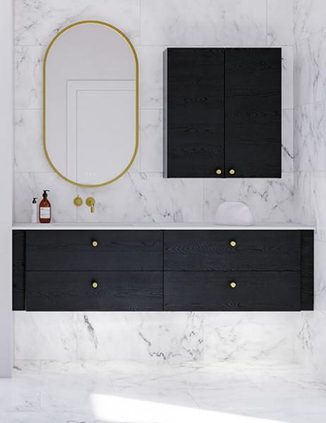 Dansani Luna Urban 160 møbelsæt m/Minore håndvask og skuffer - Sort eg Dansani Luna Urban 160 møbelsæt m/Minore håndvask og skuffer - Sort eg