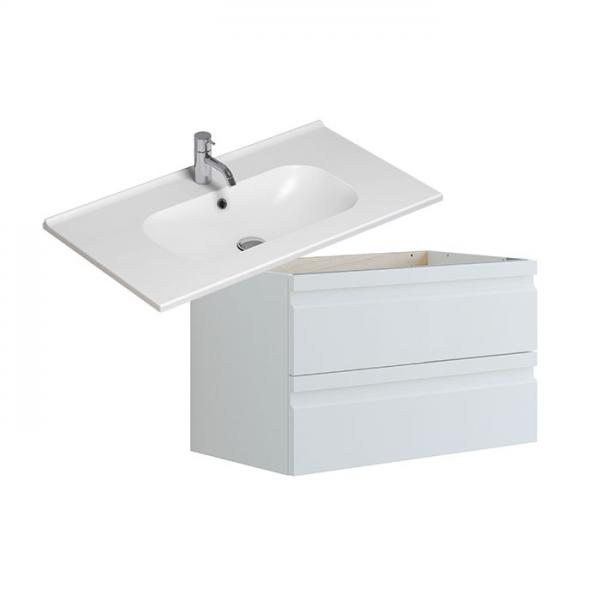 Dansani Luna Urban 80 møbelsæt m/Kantate vask og integrerede greb - Hvid mat Dansani Luna Urban 80 møbelsæt m/Kantate vask og integrerede greb - Hvid mat