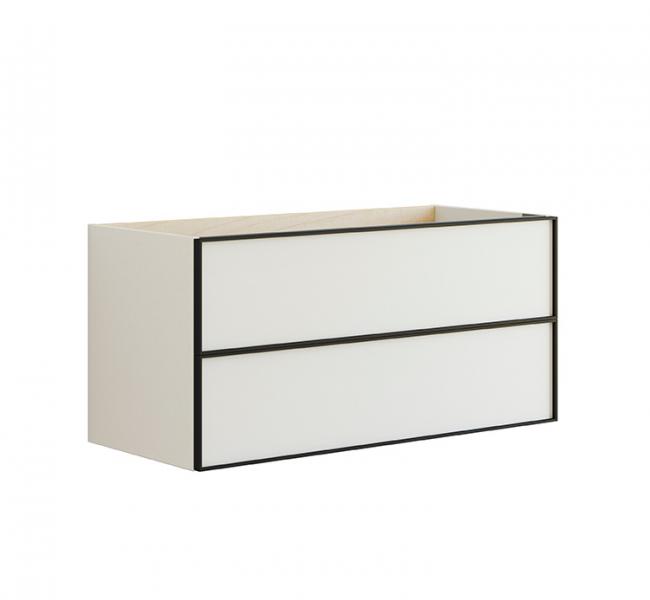 Dansani Luna vaskeskab 100x48 m/skuffer - Hvid mat/sort ramme Dansani Luna vaskeskab 100x48 m/skuffer - Hvid mat/sort ramme