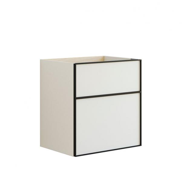 Dansani Luna vaskeskab 60x64 m/skuffer - Hvid mat/sort ramme Dansani Luna vaskeskab 60x64 m/skuffer - Hvid mat/sort ramme