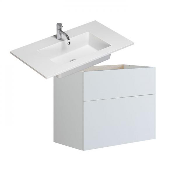 Dansani Luna Urban 80 møbelsæt m/Minore vask og skuffer - Høj - Hvid mat