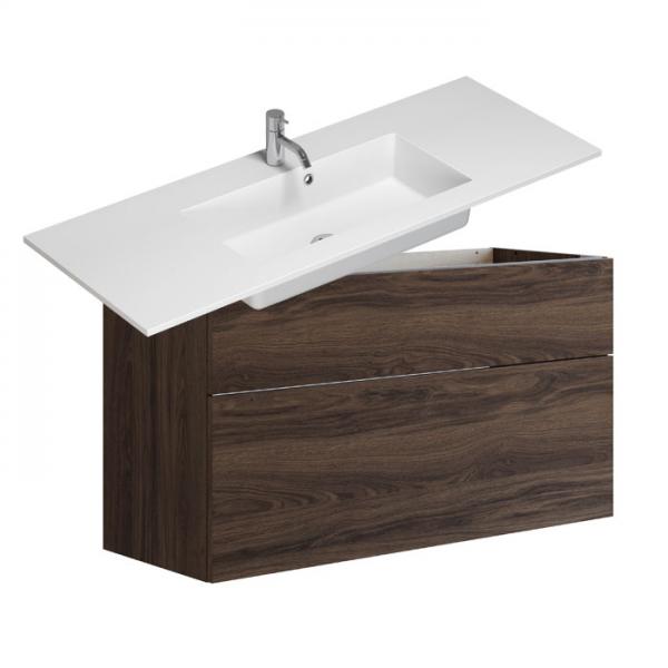 Dansani Luna Urban 120 møbelsæt m/Minore vask og skuffer - Høj - Brun eg Dansani Luna Urban 120 møbelsæt m/Minore vask og skuffer - Høj - Brun eg