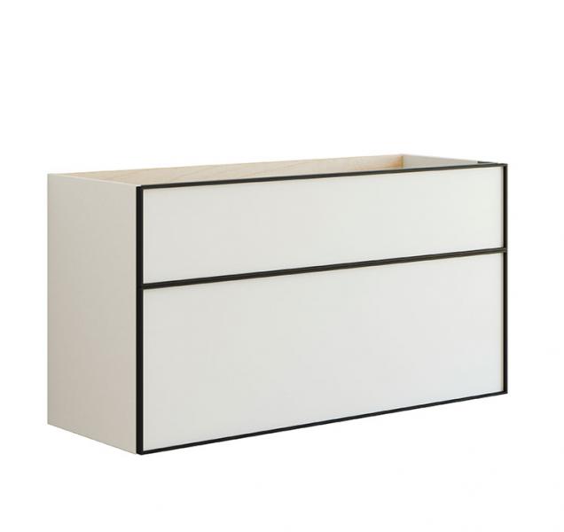 Dansani Luna vaskeskab 120x64 m/skuffer - Hvid mat/sort ramme Dansani Luna vaskeskab 120x64 m/skuffer - Hvid mat/sort ramme