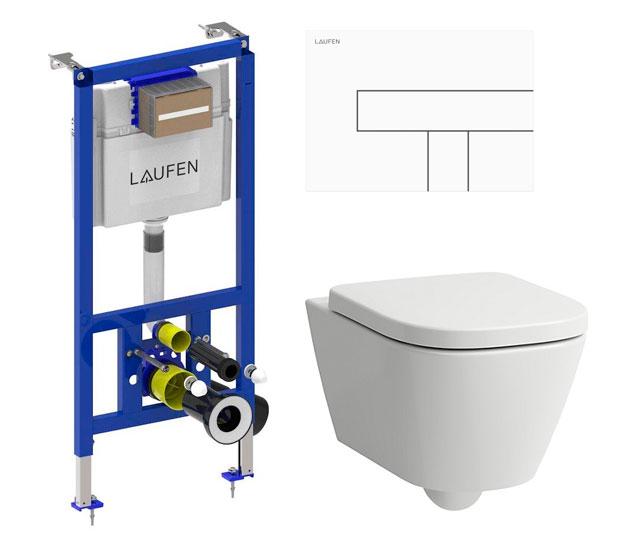 Laufen MEDA rimless toiletpakke inkl. sæde m/softclose, cisterne og hvid betjening Laufen MEDA rimless toiletpakke inkl. sæde m/softclose, cisterne og hvid betjening