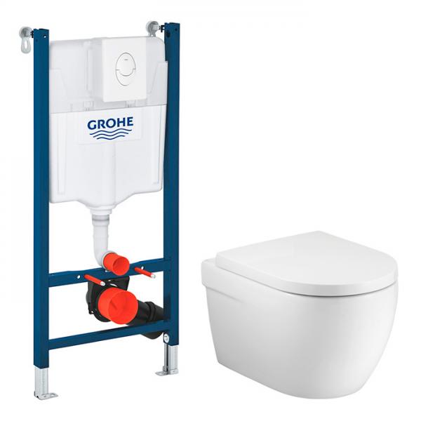 Pressalit rimless toiletpakke m/Comfort D2 sæde, cisterne og hvid betjening Pressalit rimless toiletpakke m/Comfort D2 sæde, cisterne og hvid betjening