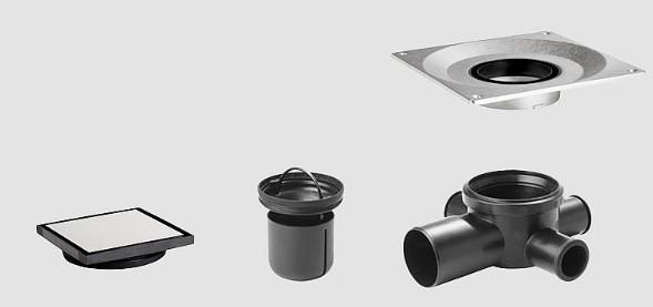 Unidrain kvadrat highline custom sampak Ø75 mm t/ 10x10 cm klinke Unidrain kvadrat highline custom sampak Ø75 mm t/ 10x10 cm klinke