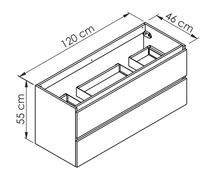 Allibert Lunik 120 vaskeskab m/skuffer - Naturlig eg