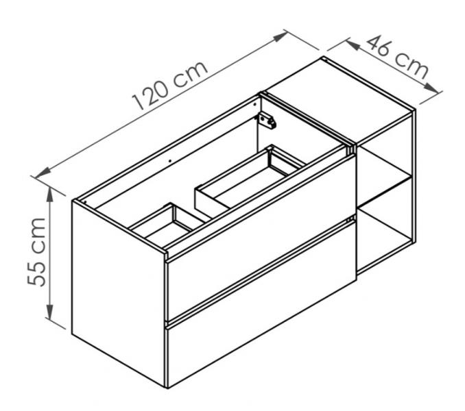 Allibert Lunik 120 vaskeskab m/skuffer og hylder - Onyx grey Allibert Lunik 120 vaskeskab m/skuffer og hylder - Onyx grey