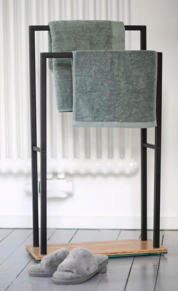 Wenko Bambusa håndklæde- og tøjstativ - Bambus/sort Wenko Bambusa håndklæde- og tøjstativ - Bambus/sort