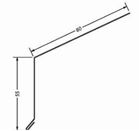 Fodblik 60 x 84 x 1000 mm Zink Nr. 12 Lgd. 1000mm Fodblik 60 x 84 x 1000 mm Zink Nr. 12 Lgd. 1000mm