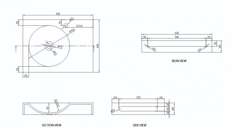 Ideavit Solidnext håndvask t/væg - Uden overløb - Uden hanehul
