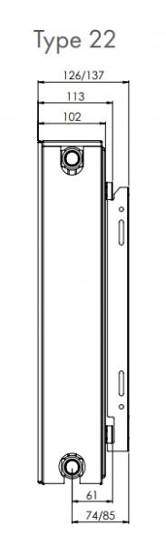 Stelrad Compact Planar Ventil Radiator 22 - H500 x 600 Stelrad Compact Planar Ventil Radiator 22 - H500 x 600