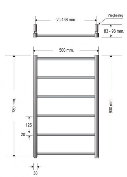 Strømberg Hagen håndklædetørrer - 50x78 cm - Krom Strømberg Hagen håndklædetørrer - 50x78 cm - Krom