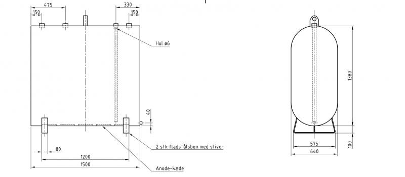 KN oval olietank 1200 C3 - Udendørs KN oval olietank 1200 C3 - Udendørs