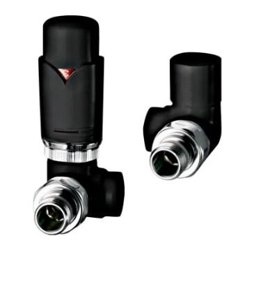 TVS Ventilsæt type 220 m/returtermostat, højre, vinkelløbende - Sort TVS Ventilsæt type 220 m/returtermostat, højre, vinkelløbende - Sort