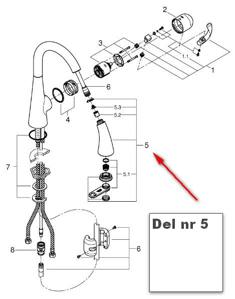 Grohe skyllebruser med omskifter til Zedra - Krom Grohe skyllebruser med omskifter til Zedra - Krom