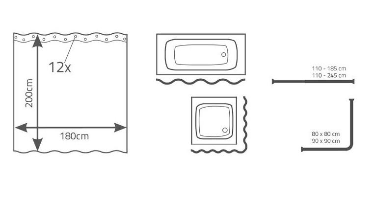 RIDDER Tekstilforhæng - 180 x 200 cm - Skyline RIDDER Tekstilforhæng - 180 x 200 cm - Skyline