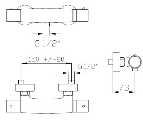 Cassøe brusetermostat - Krom