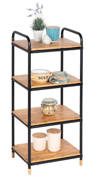 Wenko Loft stor reol - Sort/bambus Wenko Loft stor reol - Sort/bambus