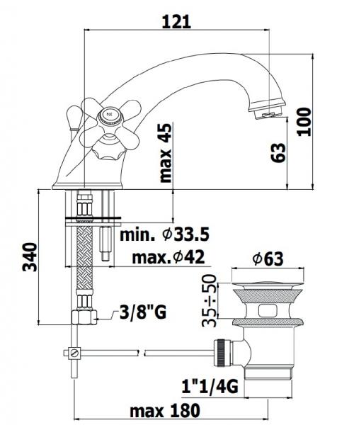 Lavabo Retro 2-grebs håndvaskarmatur - Bruneret messing Lavabo Retro 2-grebs håndvaskarmatur - Bruneret messing