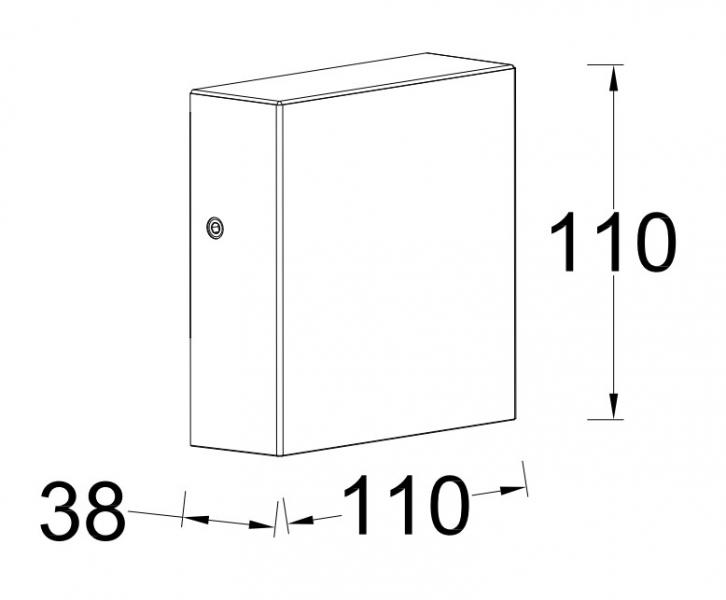 Lutec Architectural Gemini XF udendørslampe til væg - Rustfrit stål