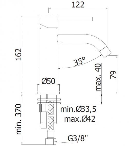 Lavabo Mira 040 håndvaskarmatur - Bruneret massiv messing