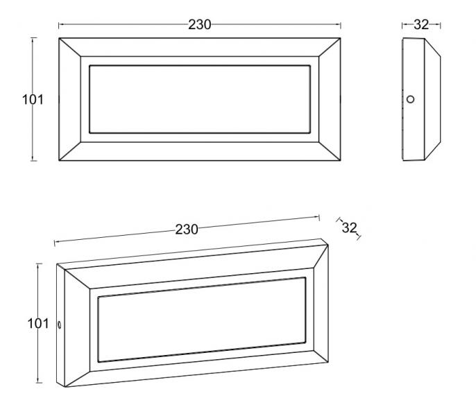 Lutec Architectural Helena udendørslampe til væg - 23 x 10 cm - Mat sort Lutec Architectural Helena udendørslampe til væg - 23 x 10 cm - Mat sort