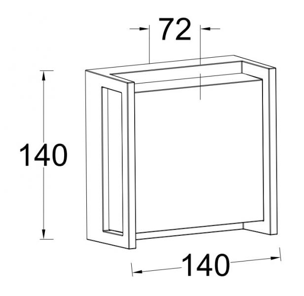 Lutec Architectural Qubo udendørslampe til væg 14 x 14 cm