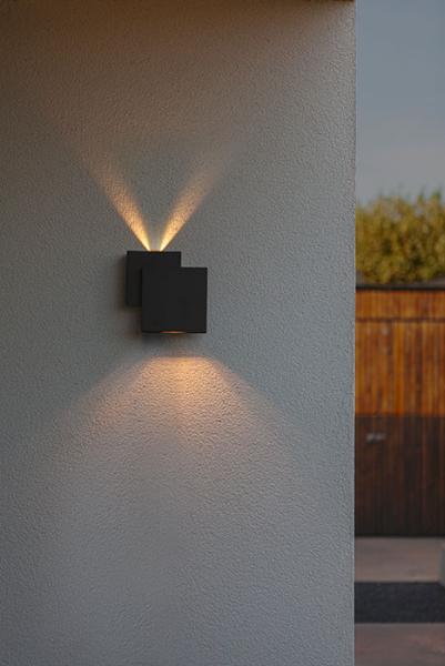 Lutec Modern Rialto udendørslampe til væg - 3 lysmønstre Lutec Modern Rialto udendørslampe til væg - 3 lysmønstre