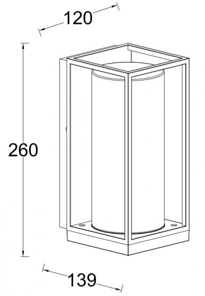 Lutec Tradition Flair udendørslampe til væg - Trælook/Sort