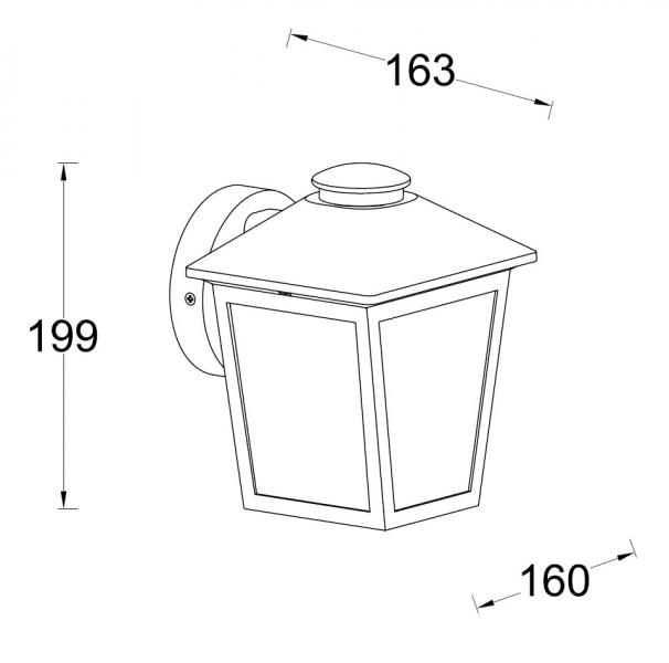 Lutec Tradition Zago udendørslampe til væg - Mat sort