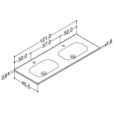 Dansani Kantate 120 dobbelt møbelvask - 2 hanehuller Dansani Kantate 120 dobbelt møbelvask - 2 hanehuller