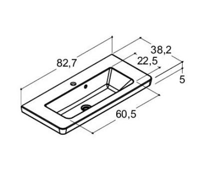 Dansani Mini Larghetto 82 håndvask t/møbel - 1 hanehul