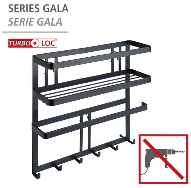 Wenko Gala multifunktionel køkkenhylde t/væg - Sort Wenko Gala multifunktionel køkkenhylde t/væg - Sort