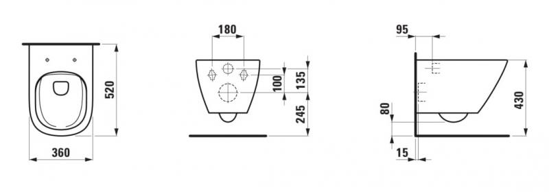 Laufen Lua RIMless væghængt toilet inkl. sæde m/softclose