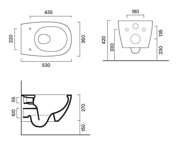 Catalano Alvea 53 væghængt toilet m/Silentech og CataGlaze+ Catalano Alvea 53 væghængt toilet m/Silentech og CataGlaze+