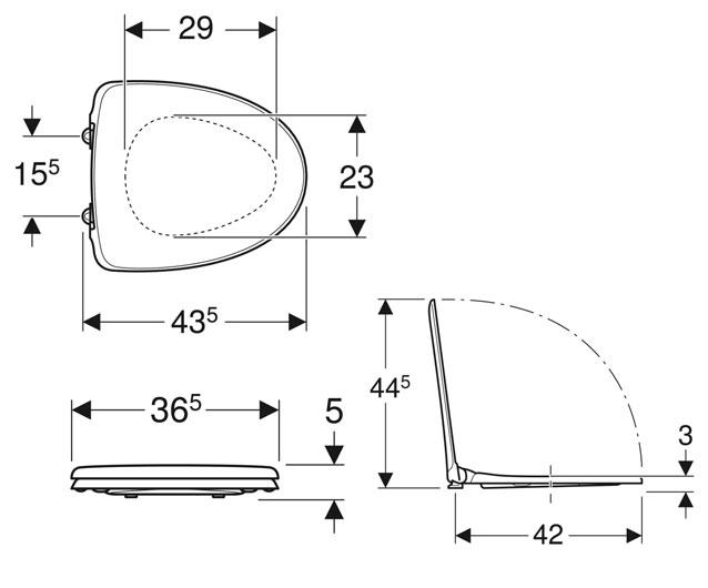 Ifø Cera hårdt toiletsæde softclose, quick release eller faste beslag