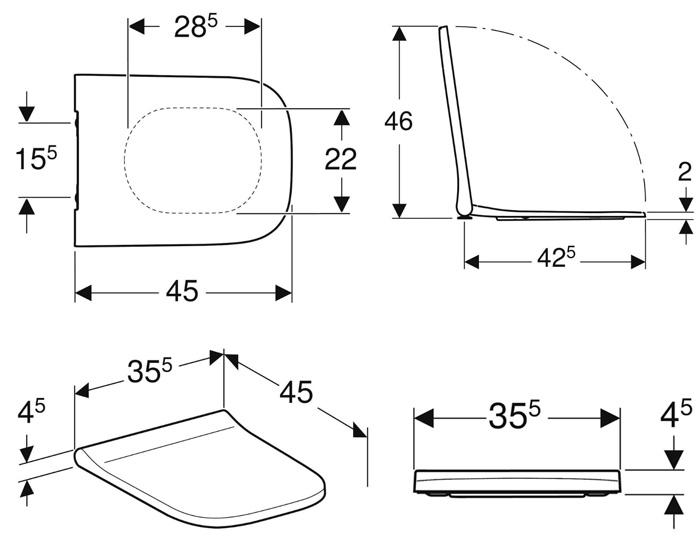 Geberit Smyle toiletsæde m/Soft-close og QuickRelease Geberit Smyle toiletsæde m/Soft-close og QuickRelease