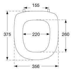 Pressalit Aqua kort toilets&aelig;de - Hvid