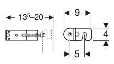 Geberit DuofixBasic sæt vægbeslag til enkeltmontering 2 stk.