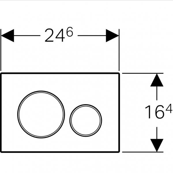 Geberit Sigma 20 Round betjeningsplade - Krom/matkrom
