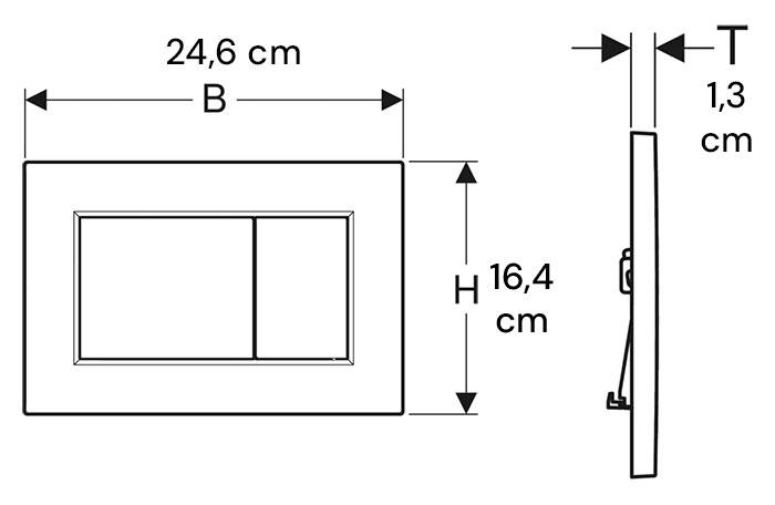 Geberit Sigma 01 Square betjeningsplade - Hvid
