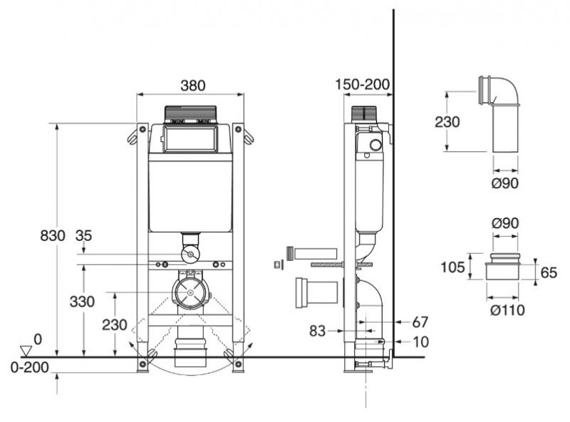 Gustavsberg Triomont XT indbygningscisterne - Lav model med toptryk Gustavsberg Triomont XT indbygningscisterne - Lav model med toptryk