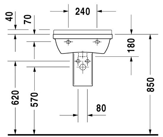 Duravit Starck 3 50 håndvask t/væg Duravit Starck 3 50 håndvask t/væg
