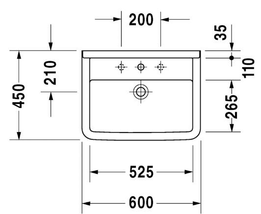 Duravit Starck 3 60 håndvask t/væg Duravit Starck 3 60 håndvask t/væg