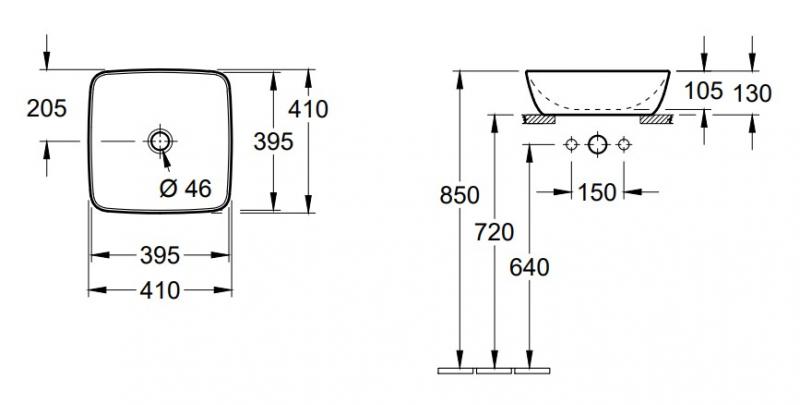 V&B Artis 41 fritstående bowlevask - Uden overløb V&B Artis 41 fritstående bowlevask - Uden overløb