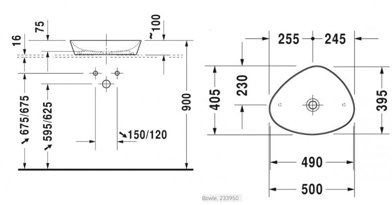 Duravit Cape Cod 50 fritstående bowlevask - Uden hanehul Duravit Cape Cod 50 fritstående bowlevask - Uden hanehul