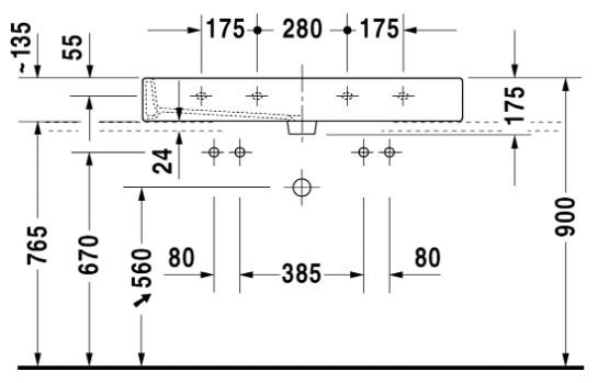 Duravit Vero 100 bowlevask op til væg - Uden hanehul Duravit Vero 100 bowlevask op til væg - Uden hanehul