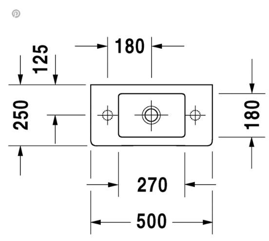Duravit Vero 50 håndvask t/væg eller møbel - Venstre eller højre Duravit Vero 50 håndvask t/væg eller møbel - Venstre eller højre
